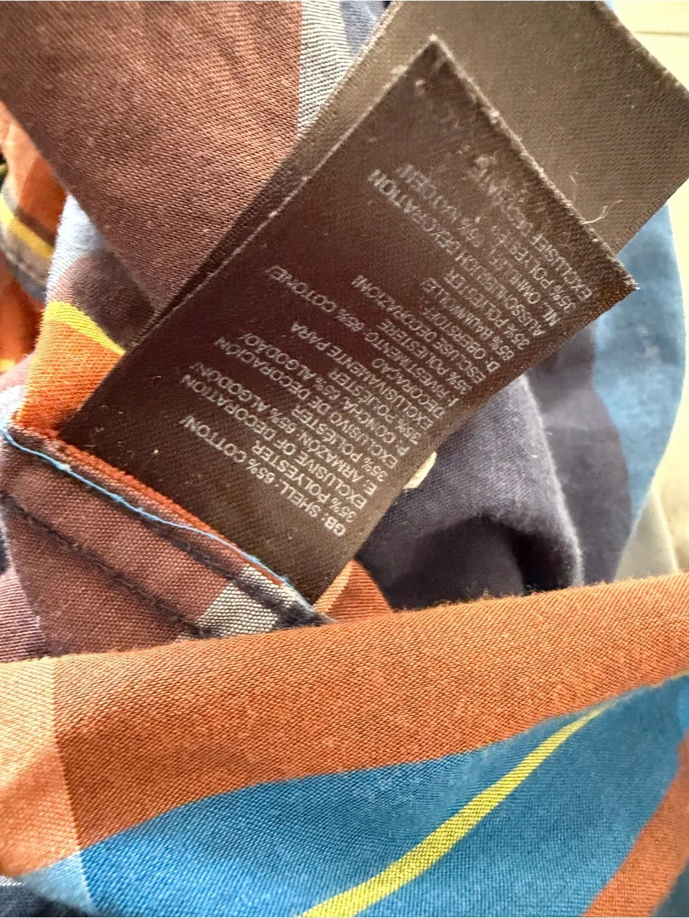 The North Face Blue and Brown Plaid Short-Sleeve Button-Down Shirt